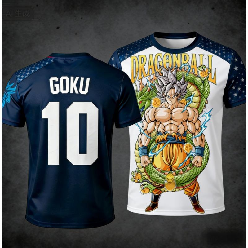 2026 Лето Dragon Ball Goku Shenron 3D Печать Футболка Мужская Дышащая Спортивная Оверсайз Повседневная С коротким рукавом Y2k