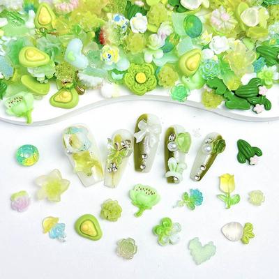 50-Pack Mixed Colors Flower & Cartoon Nail Art Charms for DIY Phone Case Decorations, Craft Supplies Less