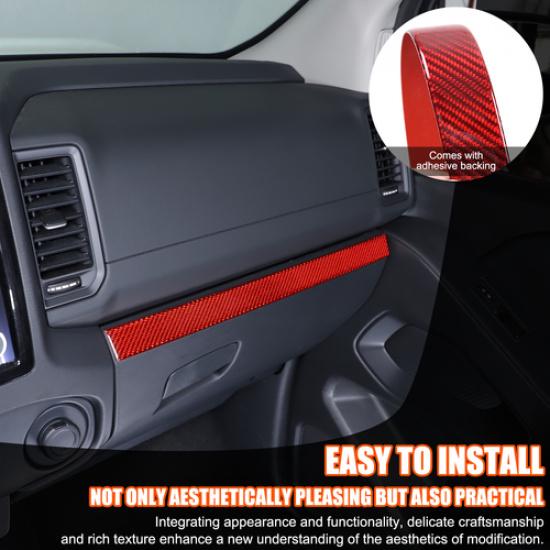 Soft Carbon fiber dashboard Cover trim Strip for Nissan Frontier 2024-25