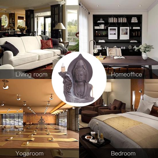 Практичная курильница для дыма, классическая декоративная портативная подставка для благовоний в форме водопада Авалокитешвара для подарков