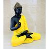 Скульптура медитирующего Будды из смолы | Домашний декор | Статуэтка идола Мурти | Тибетская буддийская статуя - высота 14 дюймов - большой размер (желтый)