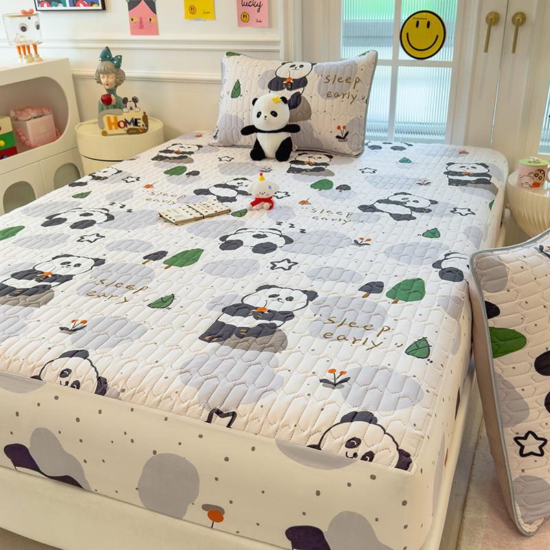 G5Z Quilted Fitted Sheet Set: Anti-Dust Bed Cover & Mattress Protector