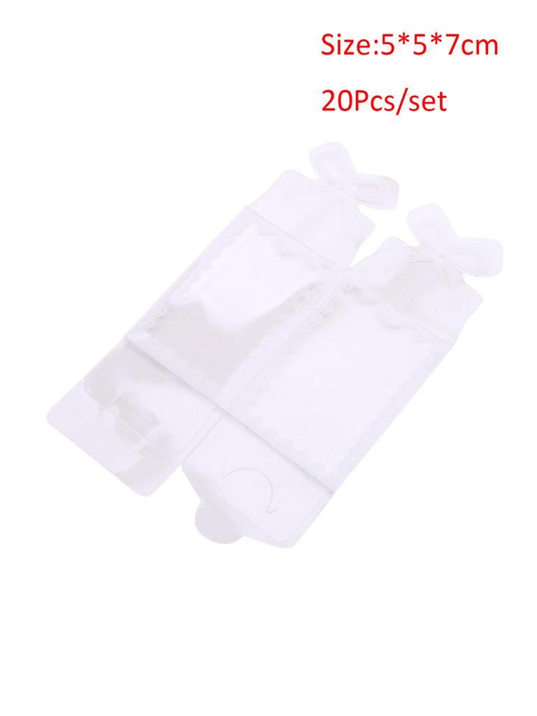 20 шт. складная прозрачная упаковочная коробка из ПВХ для свадебной вечеринки, контейнер для сладких конфет, прямоугольные коробки