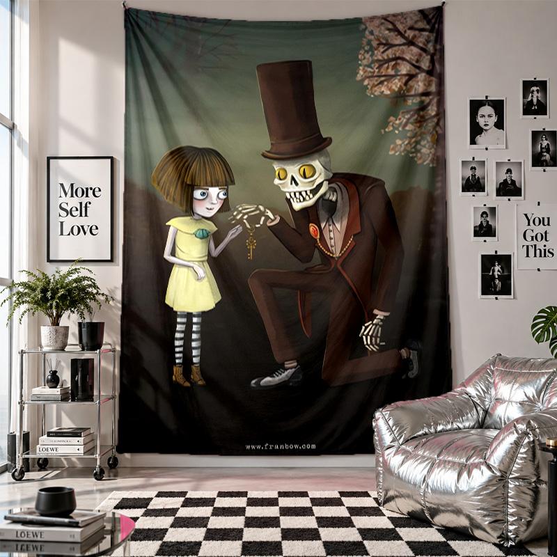 Настенный гобелен Искусство Fran Bow Подвесная ткань Декоративное покрытие для фона Украшение комнаты
