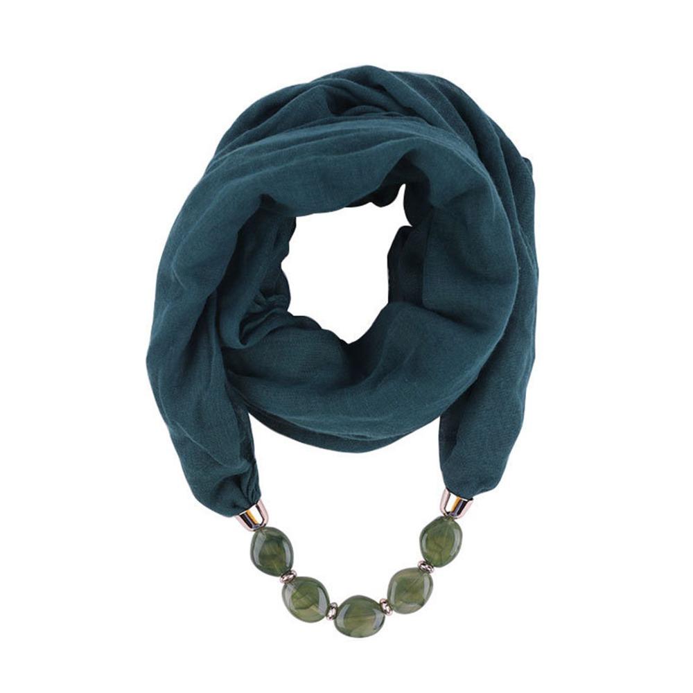 1Pcs Cotton Linen Necklace Scarf Resin Pendant Head Scarves  Costume Bead Decoration Accessories