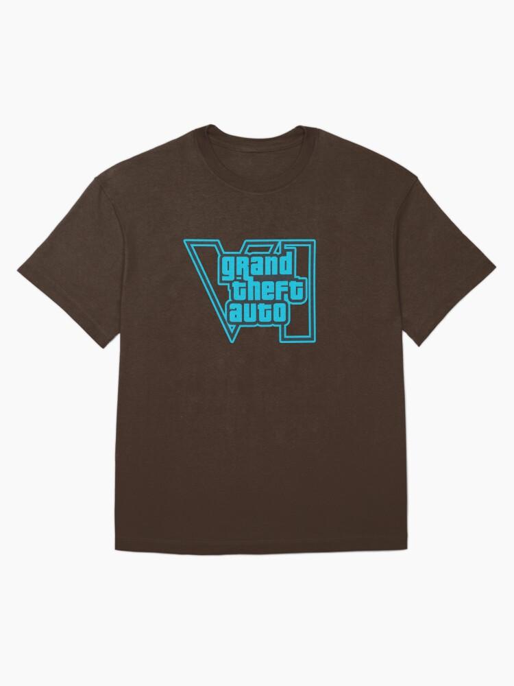 Grand Theft Auto GTA 6 Grand Theft Auto 6 Vice City Logo Cool Blue Oversized T-Shirt
