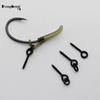 20PCS Boilie Screw Peg with Ring Swivel D-Rig Chod Rig Terminal Tackle Bait Holder Screw Carp Fishing Accessories Matt Black