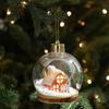 Милые рождественские светящиеся подвесные шары, прозрачные пластиковые подвесные шары для рождественской елки, мультяшные светодиодные светильники, рождественские шары для дома, подвеска