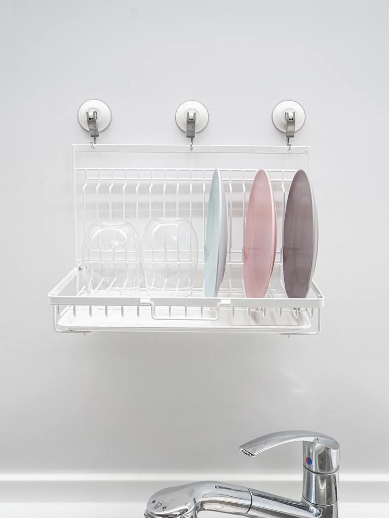 Wahei freiz Сушилка для посуды, Белая, Тип на присосках, Настенная полка для хранения посуды, Float RG-0477