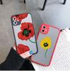 Чехол для телефона 'Цветок мака', черно-красный, для iPhone 15 14 13 12 11 Pro Max Mini 15 14 7 8 Plus SE2 X XR XS, Cover Funda