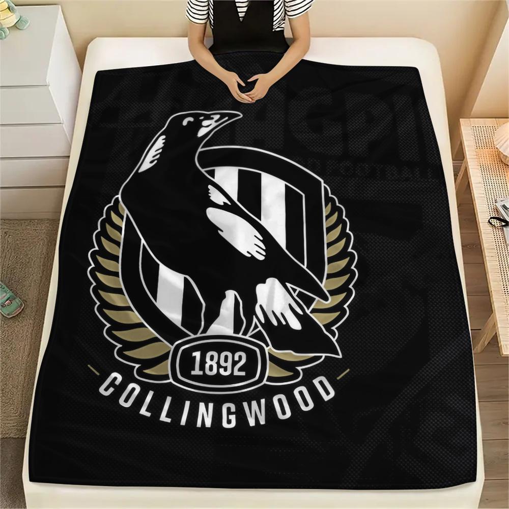 Collingwood Magpies Print Flannel Blanket, High quality Comfortable for All Seasons, Home Decor, Warmth and Comfort