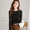 Women's Elegant Slim-Fit Wool Blend Long Sleeve Base Layer Sweater