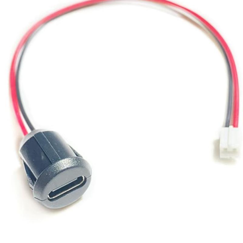 USB-C 2-контактная розетка для зарядки высоким током, панель, водонепроницаемый female-разъем USB Type C