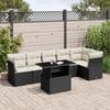 VidaXL Garden Lounge Set 7 Pcs with Cushions Black Wicker 3266596