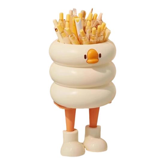 Подставка для ручек Мультяшный стиль Мороженое Утка Форма Органайзер для ручек Большая вместимость Офисные Школьные Канцелярские принадлежности