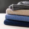 Мужской кашемировый термосвитер с полумолнией для стиля business casual