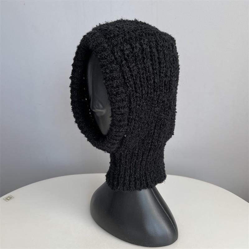 Thick Thread Knitted Balaclava Hat Scarf Integrated Shawl Women's Winter Fashion Warm Hat