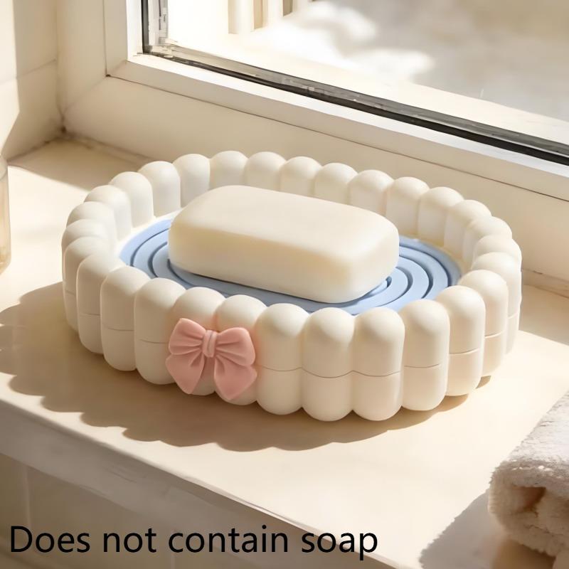 Ins High-End Feel Soap Box, Bathroom Drain Soap Box, Household Non Perforated Countertop Soap Storage Rack