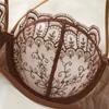 Lace mesh perspective lingerie garter three-piece women's sexy embroidery flirting lingerie