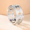 Light luxury diamond ring with hollowed-out design and diamond inlay Vintage-style gold zircon ring Unisex high-end jewelry
