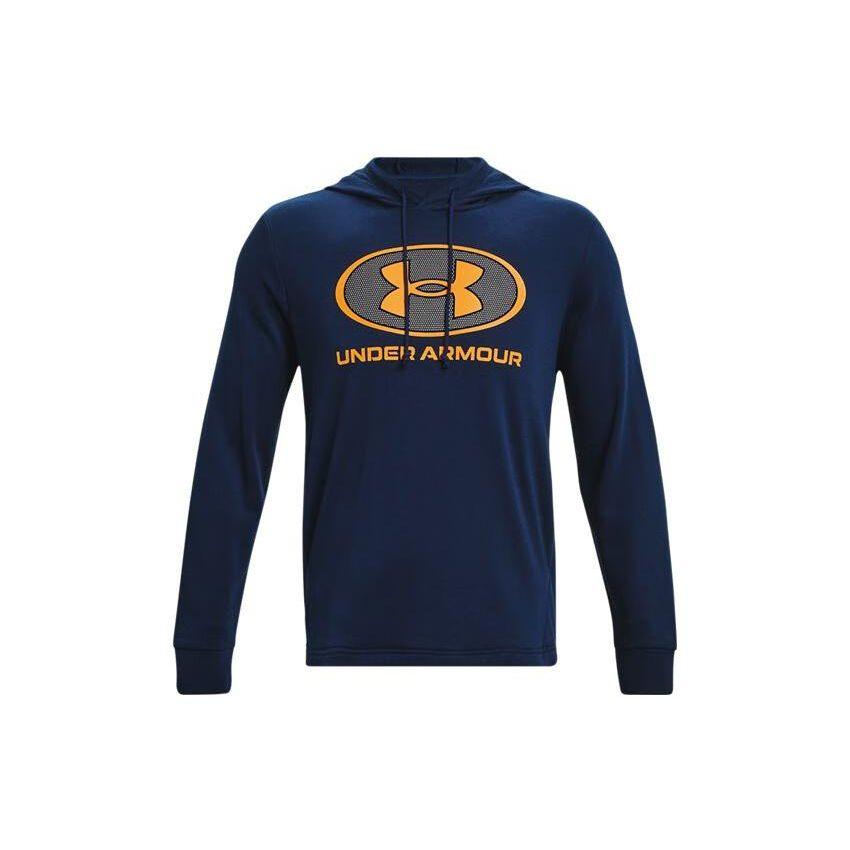 Under Armour Толстовка с капюшоном Rival Front с большим логотипом, мужская, синяя 1369470-408