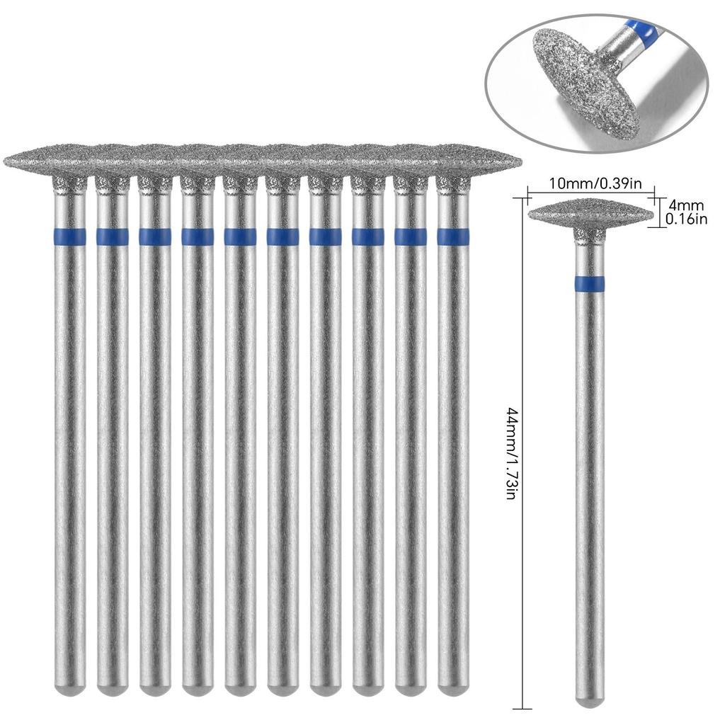 10 шт., алмазные фрезы, набор сверл для ногтей, аксессуары для маникюра, педикюра, электрическая машина, кисточка для ногтей, инструменты для заусенцев