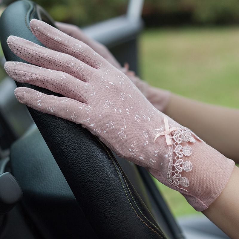 Элегантные кружевные перчатки с бантом для женщин — дышащая защита от солнца, идеально подходит для активного отдыха весной и летом
