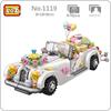 LOZ 1119 Vehicle Model Love Wedding Car Flower Diamond Cat Animal DIY Mini Blocks Bricks Building Toy for Children Gift No Box