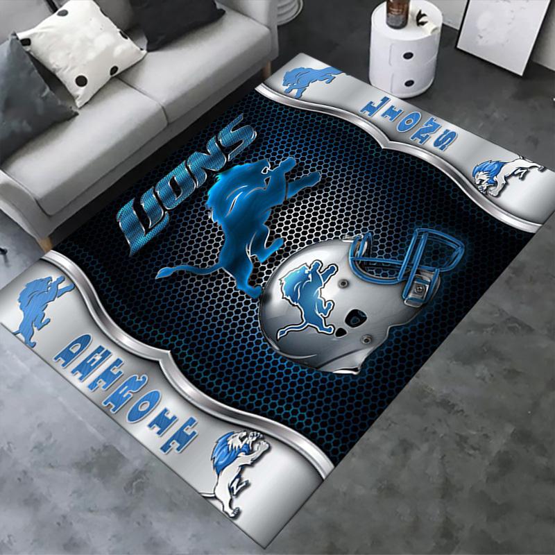 Detroit Lions Carpet Rug for Living Room Bedroom Home Sofa Decoration,Kids play Non-slip Floor Mat