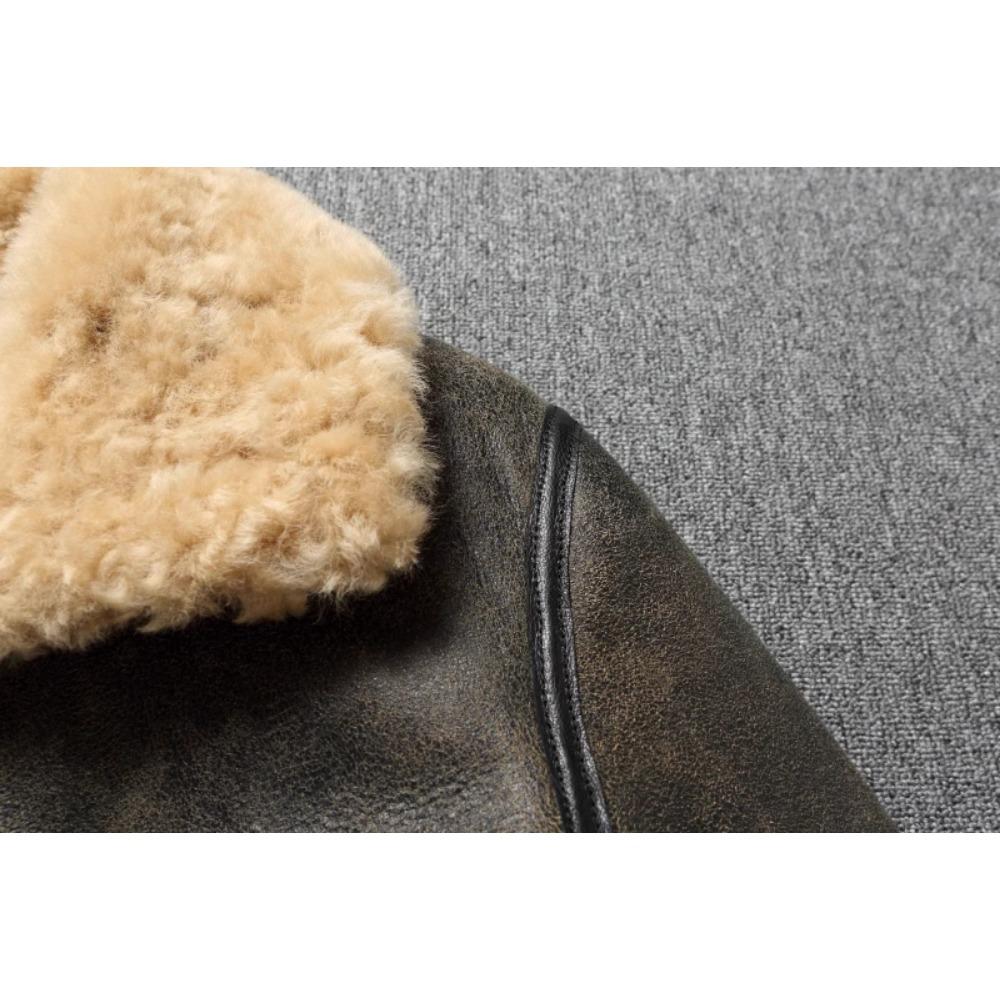 Китайский размер теплое пальто B3 Flight Coat для мужчин натуральная овчина меховая куртка мужская настоящая овчина шуба зима