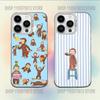 Чехол для телефона Mokey C-Curious G-George для iPhone 16,15,14,13,12,11,Mini,Pro,E,MAX Белый Конфетный Матовый Ударопрочный Чехол