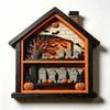 Ghost Witch Pumpkin Halloween Desk Ornament Wood Halloween House Figurine  Tabletop Halloween Decor