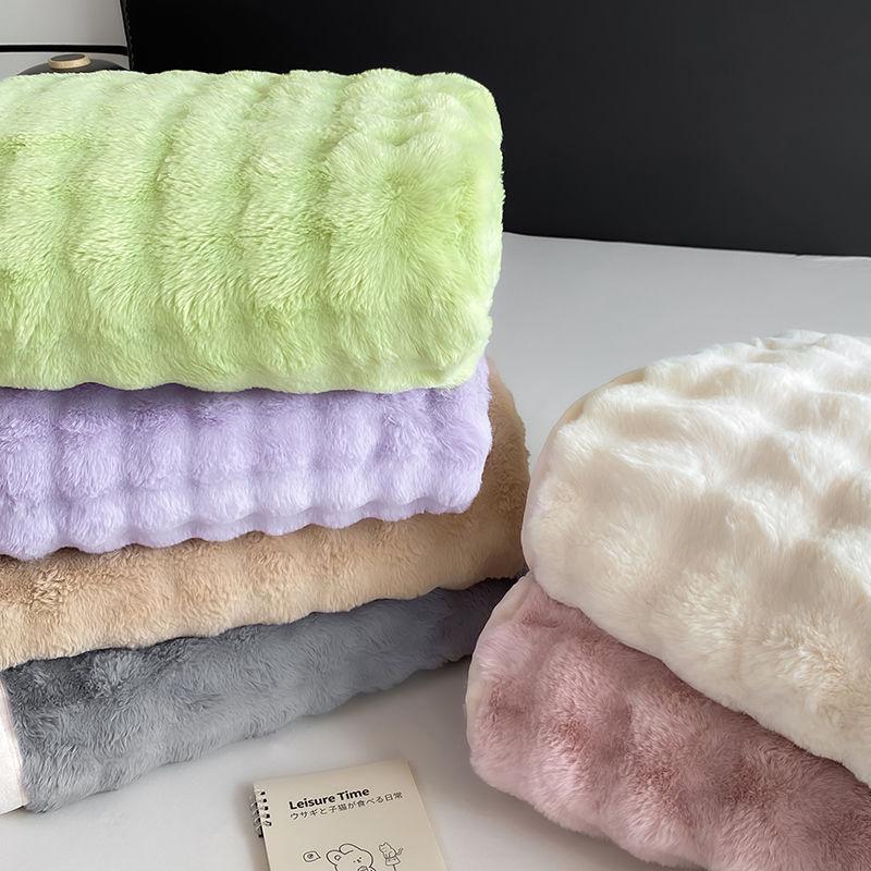 Плюшевая зимняя простыня с пузырьковым кроликом, на флисовой подкладке из вельвета, теплая