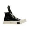 Rick Owens X TURBODRK Chuck 70 High Black Lacquer Unisex Sneakers Egret Bone-White A01291C