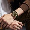 DOM 1345 Fashion Men's Quartz Wristwatch Creative Magnetic Pointer Rotating Ball Dial Waterproof Leather Strap Leisure Men Watch