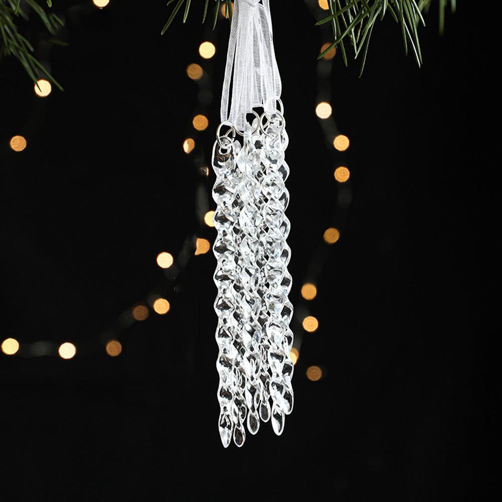 DIY Transparent Icicle Ornaments Acrylic Xmas Tree Ornaments Merry Christmas Decor