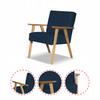 Fotel w stylu PRL retro vintage SOLER Family Meble granatowy welur Hunter