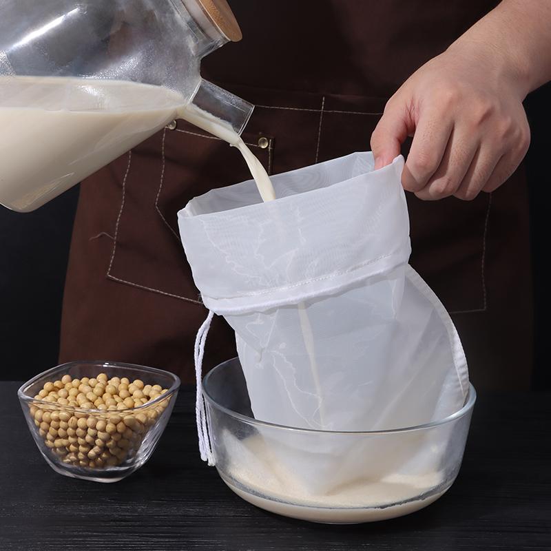 Baijie Kitchen Soy Milk Strainer, Gauze Filter Bag, Fine Mesh Herbal Filter Screen, Home Use Filling Bag, 2 Pieces 30*40cm, 100 Mesh
