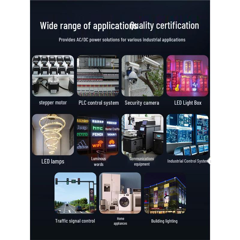 220V to 24V/12V/5V DC LED Power Supply Transformer for LED Strips, 2A/5A/10A/15A/20A