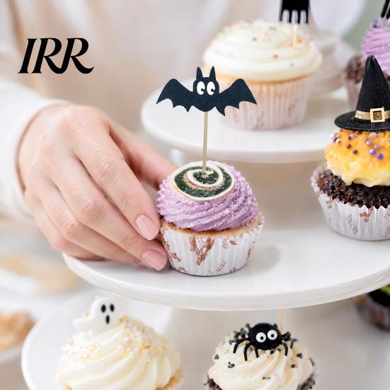 Halloween Dessert Table Decor 8 Pcs Bat Cupcake Toppers, Black Cake Cute Shaped Topper Picks for Halloween, Baby Shower, Birthday Party Decoration