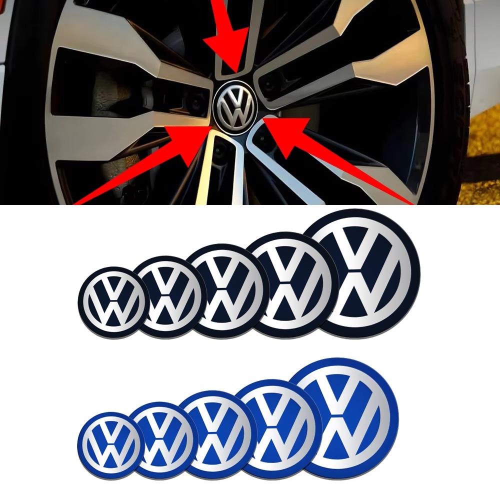 For Volkswagen VW 4Pcs Car Wheel Center Hub Caps Wheel Cover Sticker Badge For Volkswagen GTI Golf Polo 6 7 Passat VW CC Tiguan T-ROC Jetta TaigoNO3