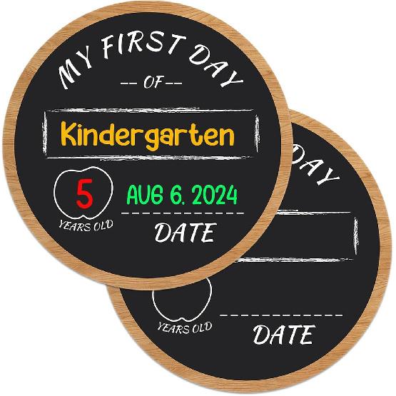 First and Last Day of School Chalkboard Sign 10.2" Double Sided Back to School Board for Kids Girls Boys Reble My First Day of Preschool Kindergarten