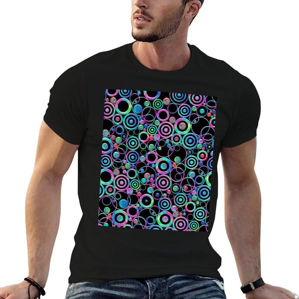 Pastel Psychedelic Circles Pattern Tshirt Performance Workout Short Sleeve Tee