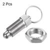 HARFINGTON 2 шт. Пружинный плунжер с кольцом для вытягивания M16x1.5 Размер резьбы 0.96" Длина резьбы Диаметр штифта 10 мм Круглая головка Нержавеющая сталь Нефиксирующийся Выдвижной