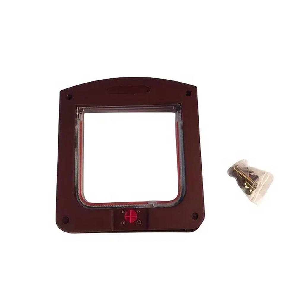 1 шт. Дверца для домашних животных, отверстие для двери для собак, дверной клапан для кошек, 4-сторонний поворотный замок, двухсторонняя дверь для домашних животных для маленьких средних кошек и собак