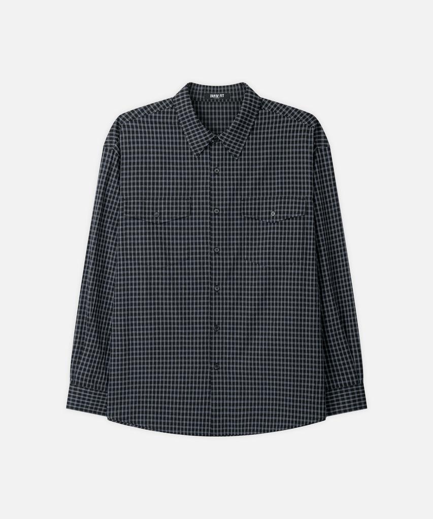 DRAW FIT Denver Two-Pocket Check Shirt [Dark Blue]