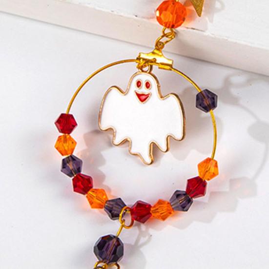 Halloween Pumpkin Hanging Decoration Spooky Moon Star Ghost Ornament Holiday Party Car Rearview Mirror Indoor Suncatcher Wind Chime Pendant