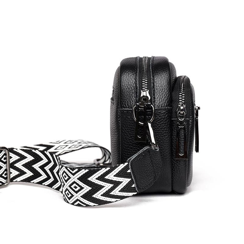 Сумка для мобильного телефона из натуральной кожи Широкий плечевой ремень Женская одноплечевая сумка Многокарманная сумка кроссбоди Женская сумка