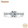 Tancise Classic 925 Sterling Silver  Zircon Ring Ladies Jewelry Wedding Promise Party Gift