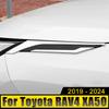 ABS Carbon Car Front Head Light Lamp Eyelids Garnish Cover Trim For Toyota RAV4 XA50 2019 2020 2021 2022 2023 2024 RAV 4 Hybrid